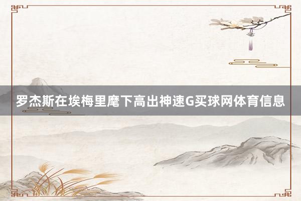 罗杰斯在埃梅里麾下高出神速G买球网体育信息