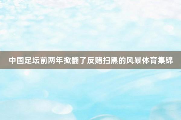 中国足坛前两年掀翻了反赌扫黑的风暴体育集锦