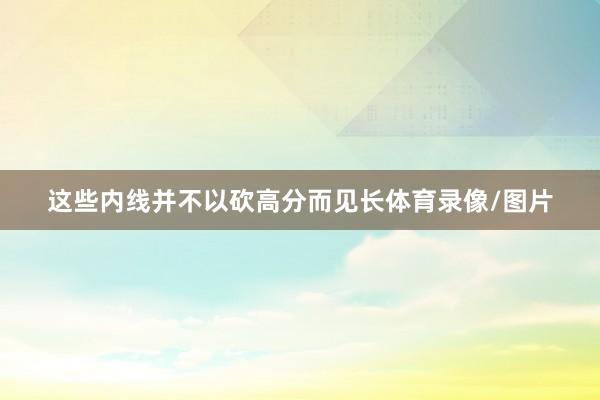 这些内线并不以砍高分而见长体育录像/图片