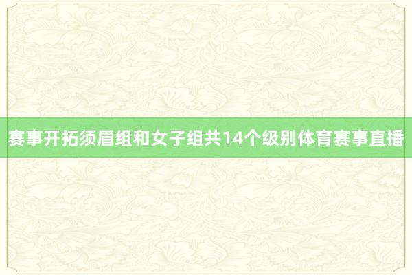 赛事开拓须眉组和女子组共14个级别体育赛事直播