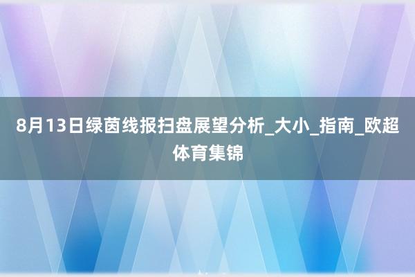 8月13日绿茵线报扫盘展望分析_大小_指南_欧超体育集锦