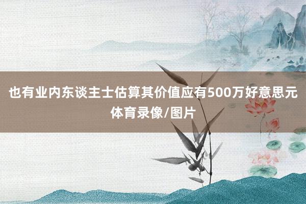 也有业内东谈主士估算其价值应有500万好意思元体育录像/图片