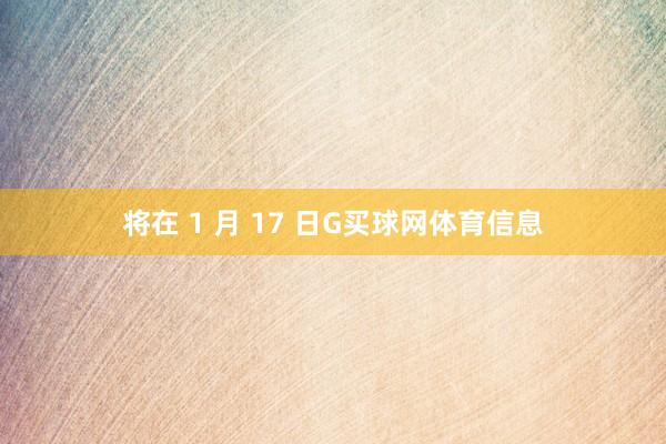 将在 1 月 17 日G买球网体育信息