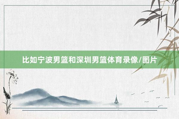 比如宁波男篮和深圳男篮体育录像/图片