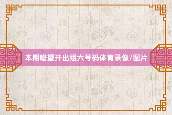 本期瞻望开出组六号码体育录像/图片