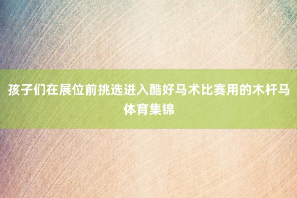 孩子们在展位前挑选进入酷好马术比赛用的木杆马体育集锦