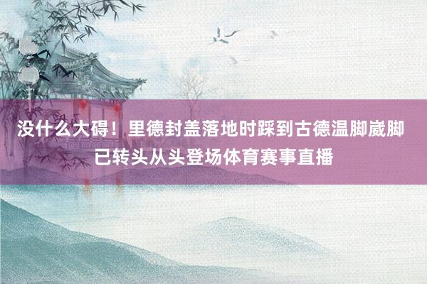 没什么大碍！里德封盖落地时踩到古德温脚崴脚 已转头从头登场体育赛事直播