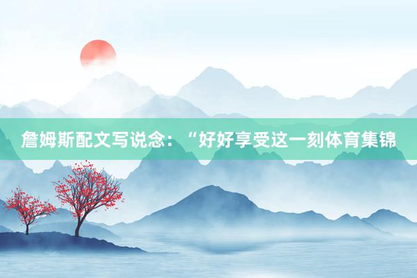 詹姆斯配文写说念：“好好享受这一刻体育集锦