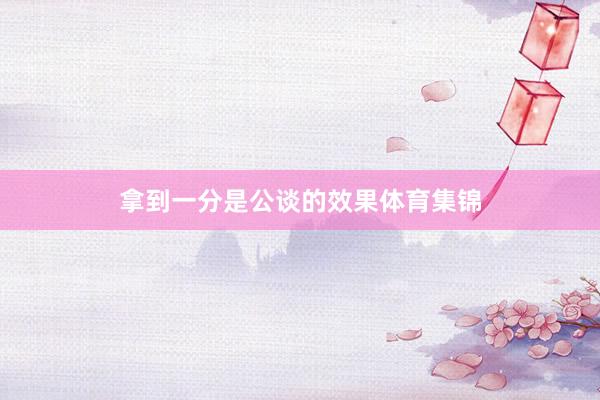 拿到一分是公谈的效果体育集锦