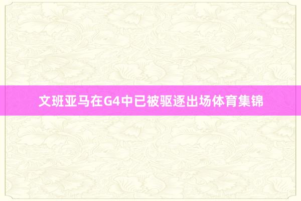 文班亚马在G4中已被驱逐出场体育集锦