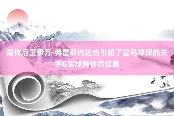 葡体后卫伊万·弗雷斯内达也引起了皇马球探的关怀G买球网体育信息